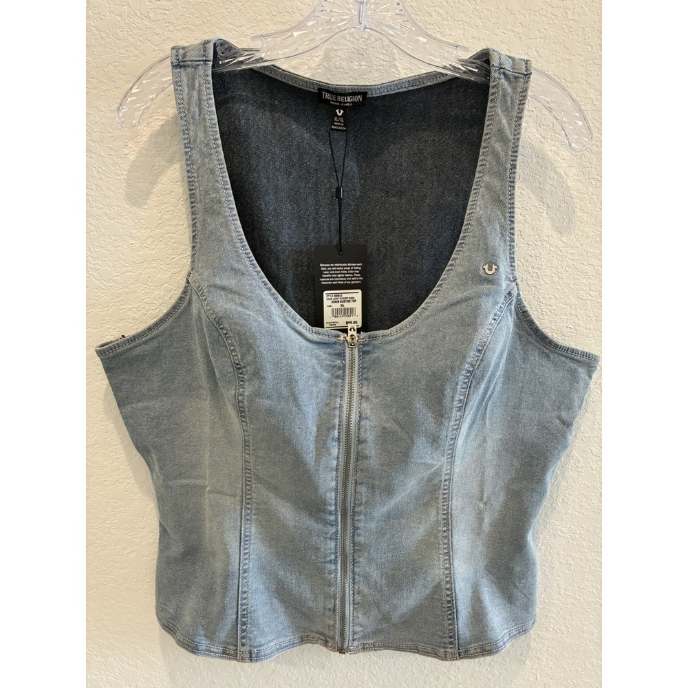 TRUE RELIGION~ Women's Denim Bustier Top~XL~ NWT